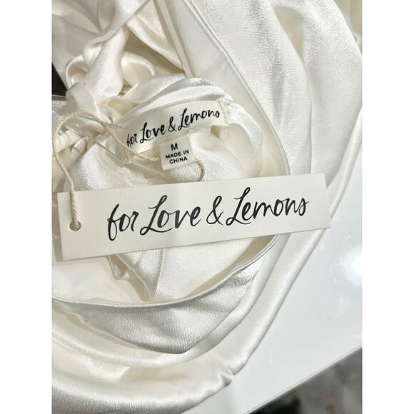 NWT For Love & Lemons Hazel Puff Sleeve Mini Dress with Gloves White Women's M - Picture 5 of 6